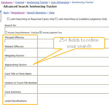 Sentencing Tracker Advanced search template