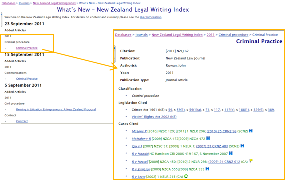 Legal writing index - what's new page