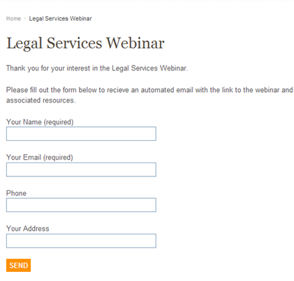 Legal Aid webinar form