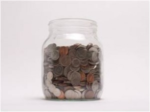 glass jar of money