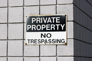 Private property sign - no trespassing