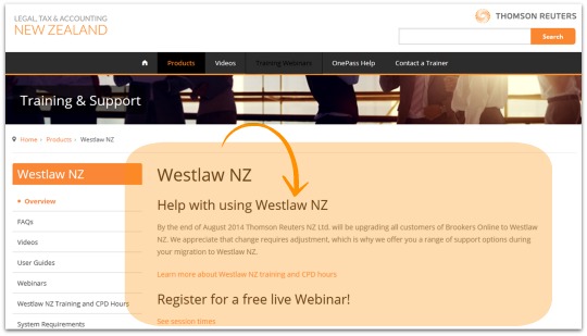 Thomson Reuters NZ Product Training Site