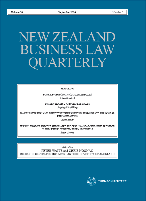 The New Zealand Business Law Quarterly cover