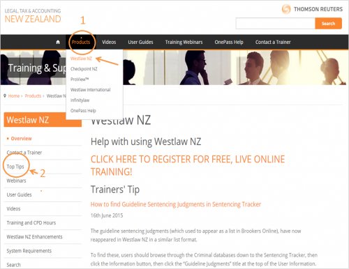 Thomson Reuters NZ Training Site