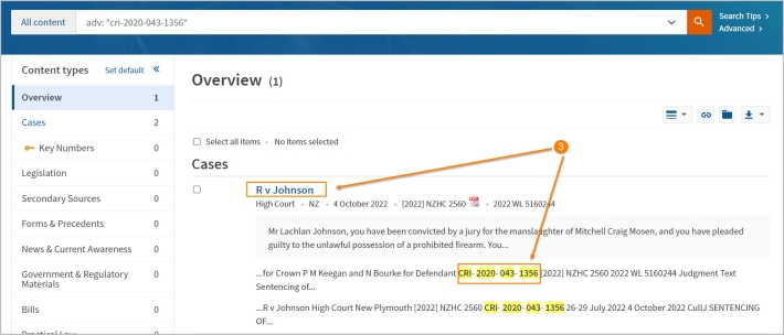 Westlaw New Zealand Tip - How to find a case by court file number ...